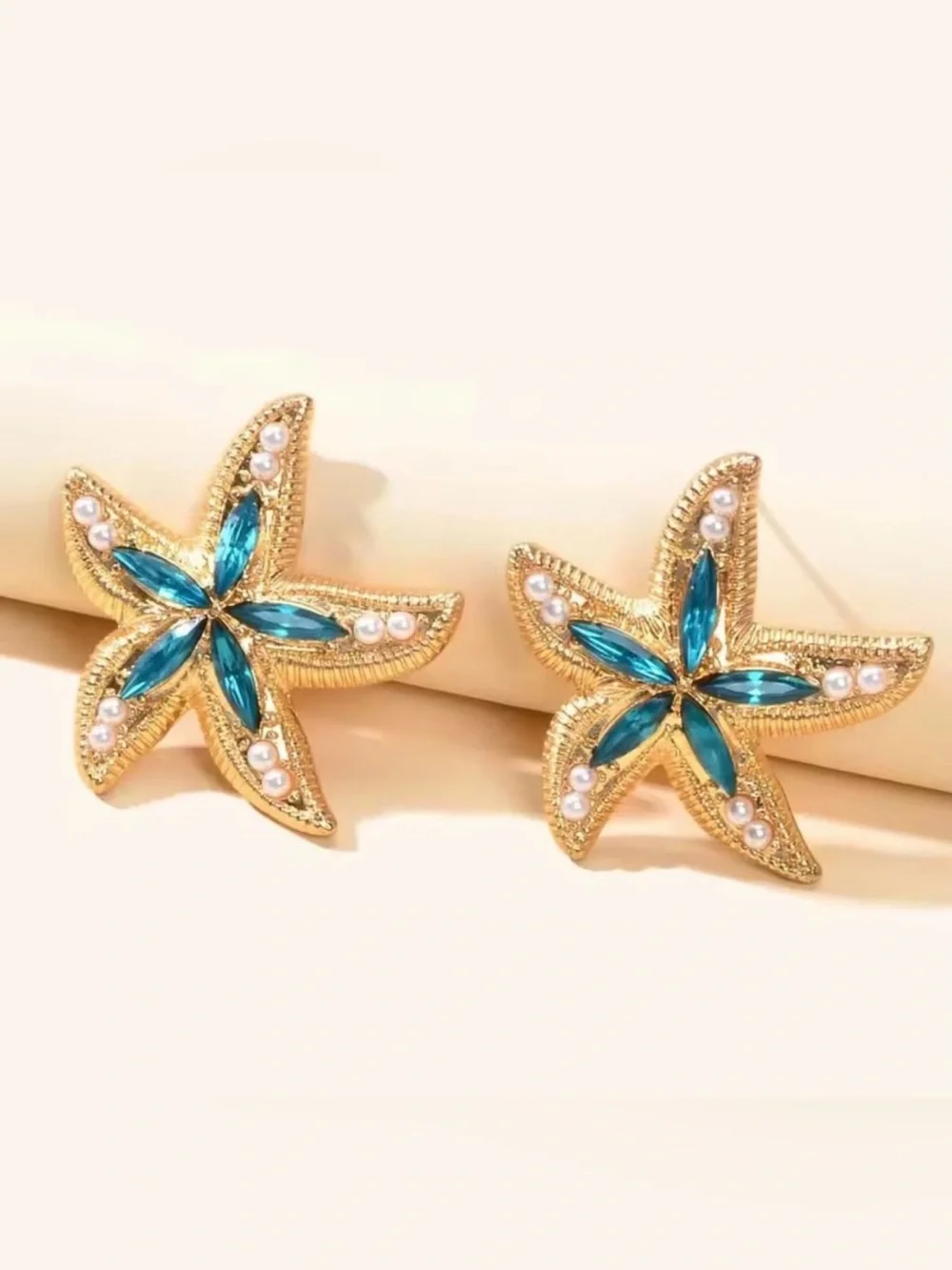 Blue Starfish Earrings - Ocean-Inspired Statement Jewelry